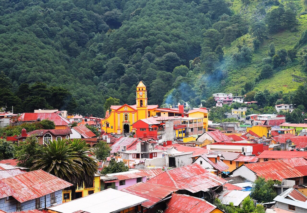 buildings, town, village, forest, hills, nature, tourism, travel, historical, mexico, queretaro, landscape