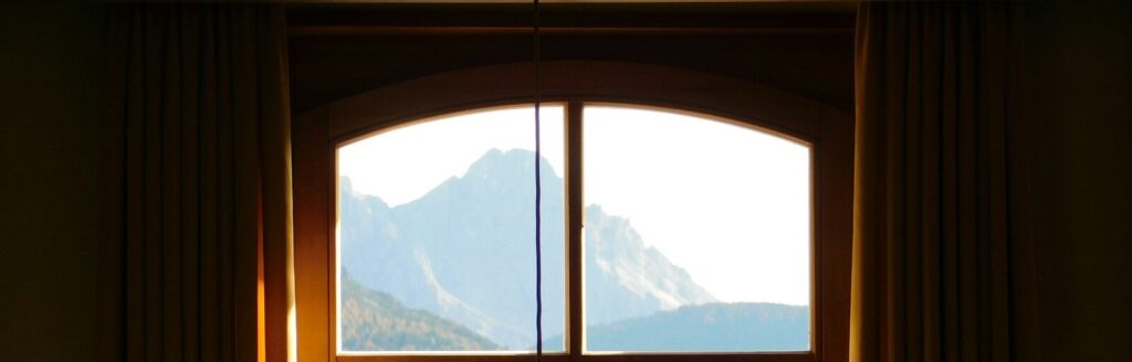 pendant lamp in front of window